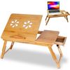 Adjustable Bamboo Laptop Folding Lap Desk Notebook Bed Tray Table Portable Stand