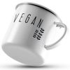 JUNIWORDS Emaille-Tasse, Vegan, Silberner Tassenrand