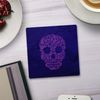 Shopagift Purple Skull 2 Pack Coasters Gift - 9cm x 9cm
