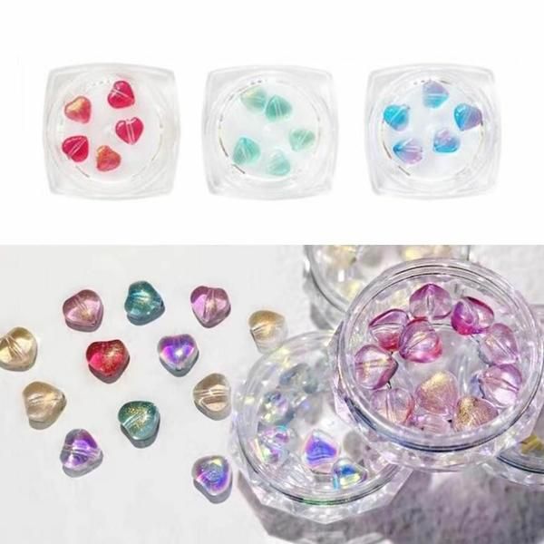 Nail Art Lovely Glass Heart Stone 5 Piece Set 12 Types (W9110AC)