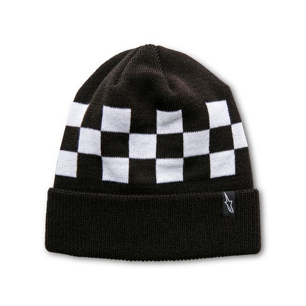 Alpinestars Unisex Checked Beanie Hat, Schwarz/Weiß, Einheitsgröße