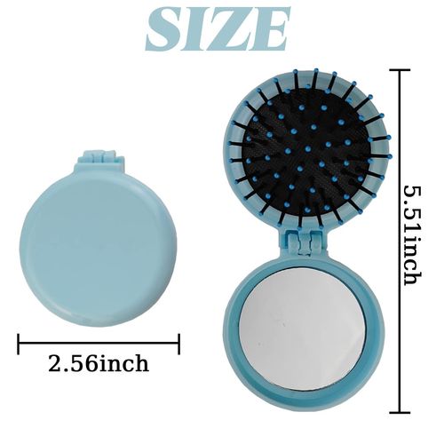 GXXMEI 9PCS Folding Travel Mirror Hair Brushes Round Mirror Pocket Hair Brush Portable Mini Colourful Pop Up Hair Brushes Wet and Dry Hair for Women Girls Kids Hair Brush