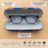 LAGO TERRA Fox Print Hard Shell Glasses Case - Navy Fox