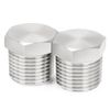 ChillWaves 304 Stainless Steel Pipe Fitting, Outer Hex Head Socket Pipe Plug Fitting，1-1/4" NPT Male，Thread Adapter(2-PACK)