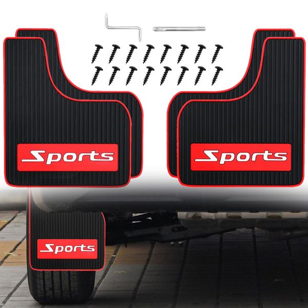 4 pcs Car Mud Flaps Universal Rubber Mudguard - Soft Material Automotive Fender - Splash Guards Rubber mud Guard Universal Pickup SUV - No Collision Universal 27cm23cm0.5cm