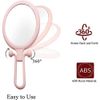 Bordhap 10X Handheld Magnifier, Double Sided Folding Makeup Mirror, Portable Handheld Mirror with Adjustable Handle(Pink)