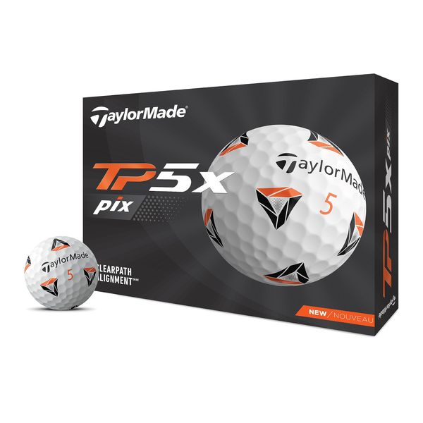 TaylorMade 2021 TP5x Pix 2.0 Golf Balls White, Large