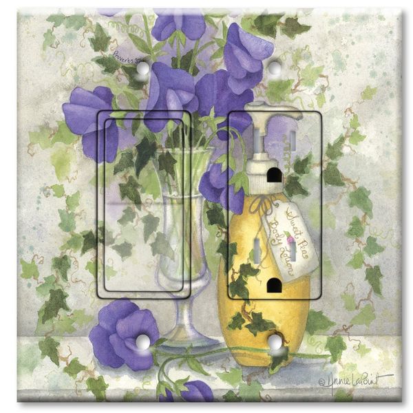 Printed Switch-Outlet Combo with matching Wall Plate - Sweet Pea Body Lotion