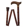 Adjustable folding walking stick - Birds Eye maple pattern