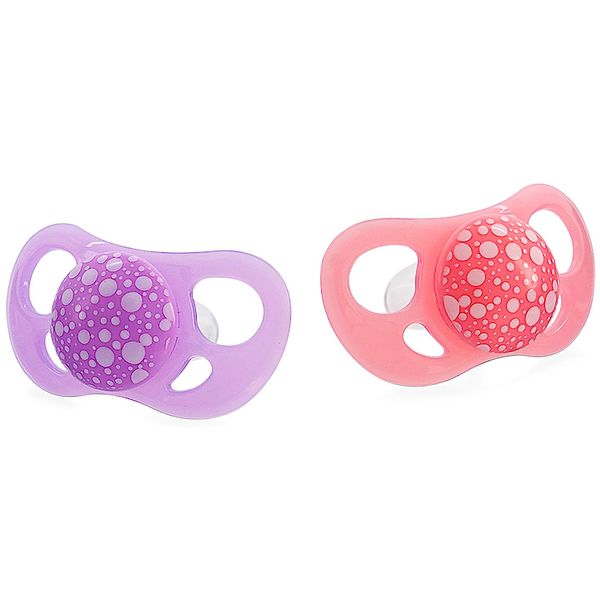 Twistshake TS-78082 Set da 2 Ciucci in Silicone 0-6 mesi, Rosa e Viola