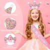 FloralGrace 6 Year Birthday Crown, Pink, L