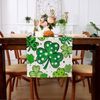 TELAIN Table Runner 13x90 Inch Polyester, Green Plaid Leaf, Perfect for St Patrick's Day and Easter, Machine Washable