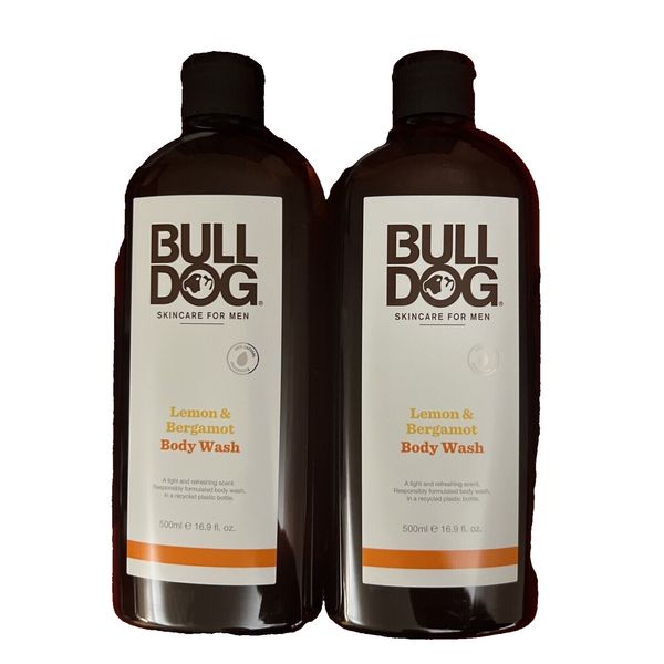 Bulldog Skincare For Men, Body Wash, Lemon & Bergamot, 16.9 fl oz Set Of 2