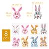 8 Sheets Easter Window Stickers Cute Bunny Easter Window Clings Double Sided Easter Rabbit Window Decoration Spring Easter Party Home Decorations