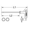 KS Tools 151.2845 T-Handle hex Key Wrench, 9/64"
