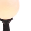 LITECRAFT Lancaster Post Light Outdoor Fitting with White Globe Shade - Black