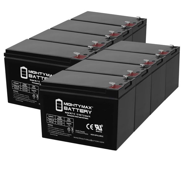 Mighty Max 8 Pack - ML7-12 - 12V 7.2AH Replacement UPS Battery for APC Back-UPS