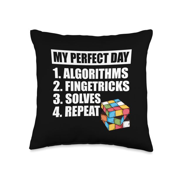 CFOP Speedcubes Cubing Cube Algorithms Cube 3x3 Life is Better Speedsolving Speedcuber Throw Pillow, 16x16, Multicolor