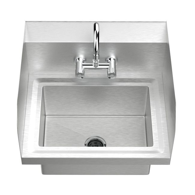 Bonnlo Upgraded Commercial Hand Wash Sink Stainless Steel Prep/ Bar Sinks -  Wall Mount Utility Sink with