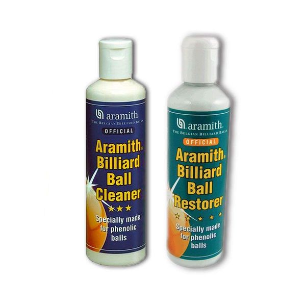 Aramith Phenolic Billiard Ball Care Cue Ball Cleaner and Restorer for Cleaning Restoring Polishing and Caring for Pool Balls (Cleaner and Restorer Set)