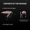 RISOKA 2x Mobile Gaming Trigger - With 4 Buttons - Compatible with PUBG Mobile & COD Mobile - Compatible with iPhone & Android - Phone Game Controller Accessories Smartphones