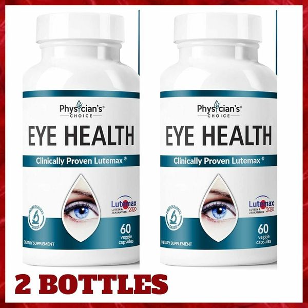 2 Bottles EYE SUPPORT Vision Lutein Zeaxanthin Vit 60ct Each PHYSICIAN'S CHOICE