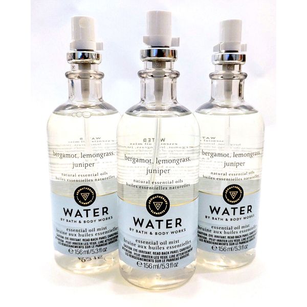 3-Pack Bath & Body Works AROMA Element WATER Lemongrass Essential Oil Mist Spray