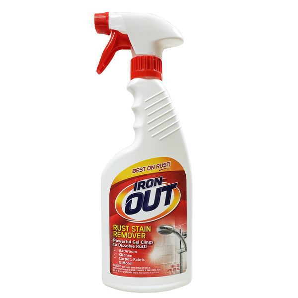 Iron OUT Spray Gel Rust Stain Remover, Remove and Prevent Rust Stains, 16 Ounce