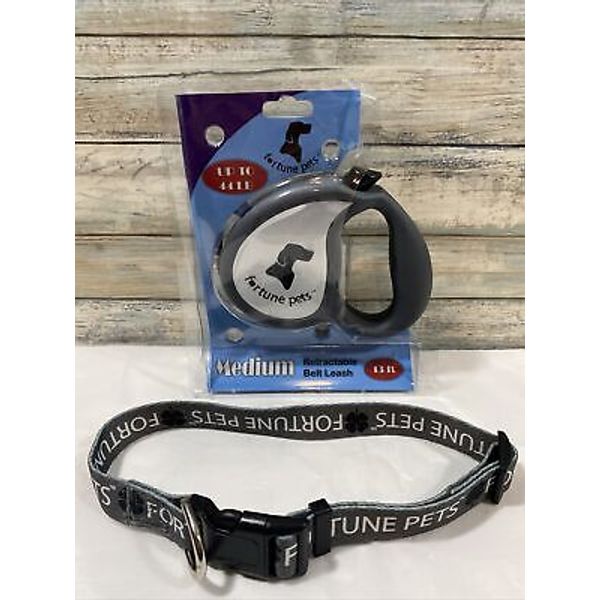 Fortune Pets, Up to 44 Lb, Medium, Retractable Belt Dog Leash, 13Ft, Tangle Free