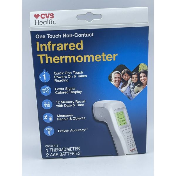 CVS Health One Touch Non-Contact Infrared Thermometer-Batteries Included Box Dam