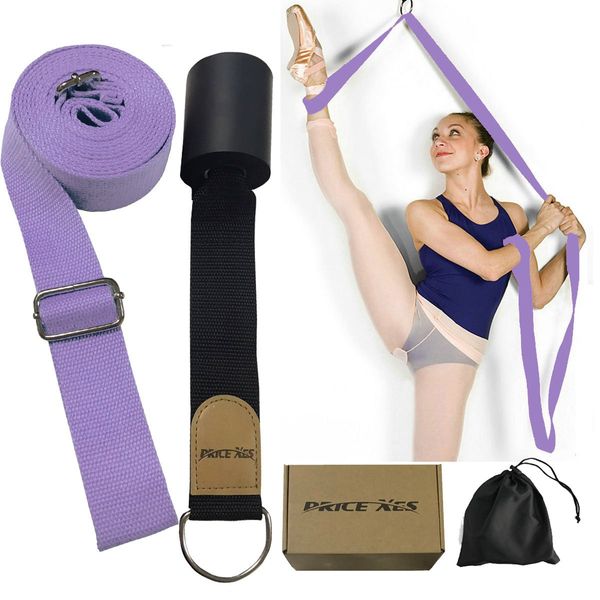 Leg Stretch Band - to Improve Leg Stretching - Easy Install on Door - Perfect Home Equipment for Ballet, Dance and Gymnastic Exercise Flexibility Stretching Strap Foot Stretcher Bands (Light Purple)