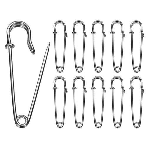 HARFINGTON 20pcs Safety Pins 2 Inch (50mm) Electroplated Steel Large Safety Pin Heavy Duty Sewing Safety Pins Bulk for Clothes Sewing Arts DIY Crafts, Gunmetal