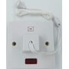 Electric Shower Ceiling Switch with Pull Cord 45 Amp Double Pole Isolator Isolation White Bathroom with Neon by Status