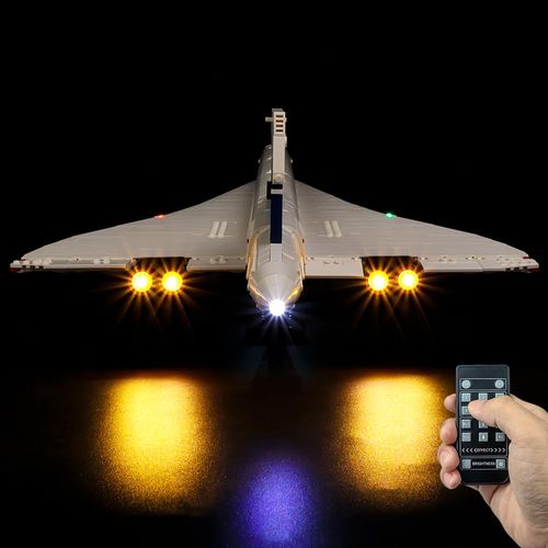 Kyglaring LED Light Kit for Lego Icons Airbus Concorde 10318 Building Block Set (No Model), Light Set Compatible with Playset 10318 Airbus Concorde - without Building Set(Remote Version)