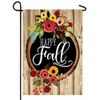 Fall Floral Wreath Garden Flag