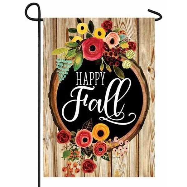 Fall Floral Wreath Garden Flag