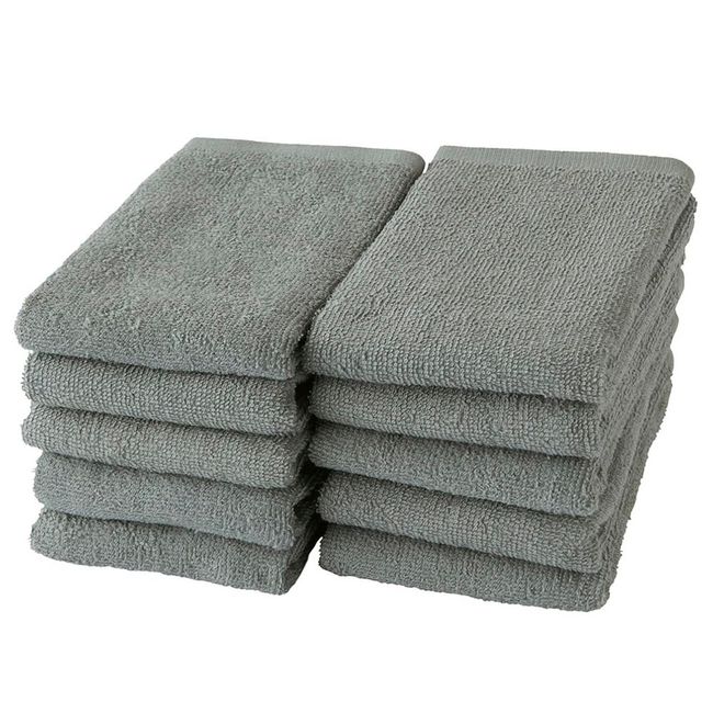 Gamacha Towel, Face Towel, Choice of 21 Colors, 10 Pieces (Gray)