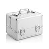 26 x 18 x 19 cm Portable Tool Box, Small Silver Line, silver