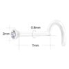 10pcs Clear Acrylic Nose Studs Screw Coloured Gem Retainer Piercing- 20G