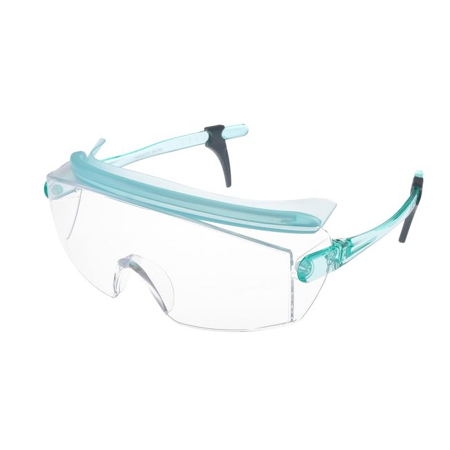 Yamamoto Optical SN-735 Protective Glasses, Lens with Top Bill & Sides, Crystal Green, PET-AF (Double Sided Hard Coat, Anti-Fog), Made in Japan, JIS UV Protection