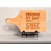 Engineering Gift Engineer By Day Chef By Night STEM Math Decorative Paddle Shaped Wood Serving Board