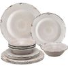 ware 12 Piece Crackle Melamine Dinnerware Sets, Outdoor Dishes Set, Plates and B