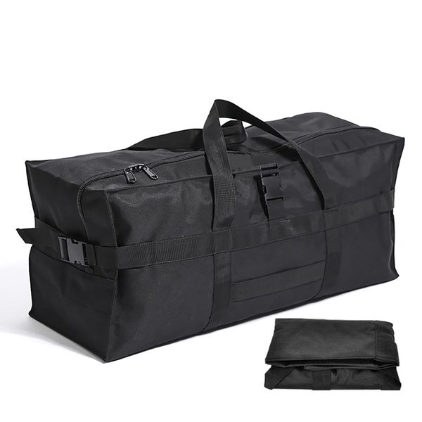 Travel Duffle Bag,Foldable Extra Large Duffel Bags,carry on Travel Bag For Men And Women Camping/Moving Boxes/Airplanes/Hospital/Tent (106 Liter, Black)