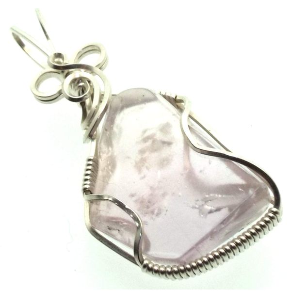Kunzite Gemstone Silver Filled Wire Wrapped Pendant