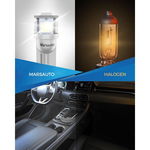 Marsauto 194 168 LED Light Bulbs 6000k White, 2825 W5W T10 Wedge Replacement for License Plate Lights Dome Map Door Courtesy Trunk Light, 3030 Chips Super Bright Pack of 10