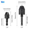 4Pcs 1/4"Hex Shank Keyless Drill Chuck Adapter Bit Quick Change Converter Driver
