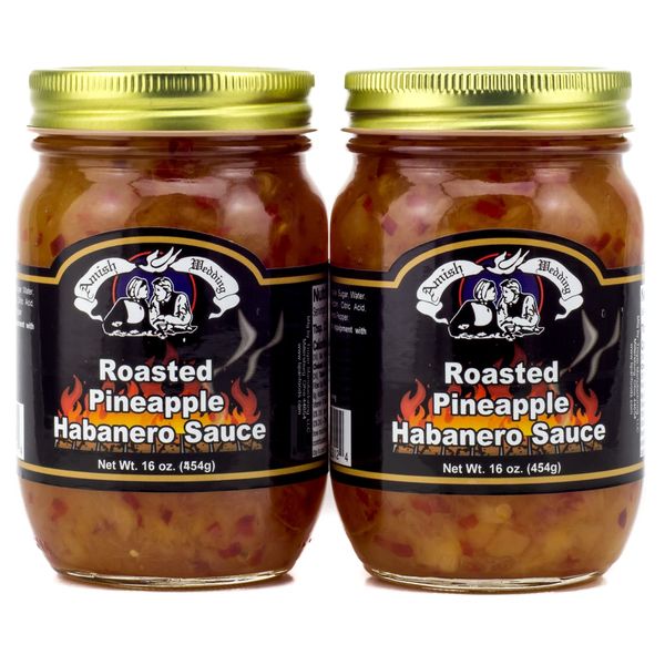 Amish Wedding Roasted Pineapple Habanero Sauce, 16 Ounce (Pack of 2)