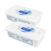 Dynarex DynaCare Flushable Wipes, Wet Bathroom Hygiene Wipes for Adults, Alcohol Free, Safe for Sewers and Septic Systems, 9” x 13” wipes, 2 Tubs of 60-Count Wipes, Dynarex Flushable Wipes