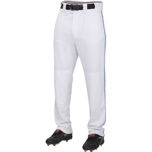 Rawlings PRO 150 Series Game/Practice Baseball Pant | Youth X-Large | Piped - White/Royal | Relaxed Fit