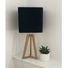 Black Velvet Brushed Silver Rounded Square Lampshade